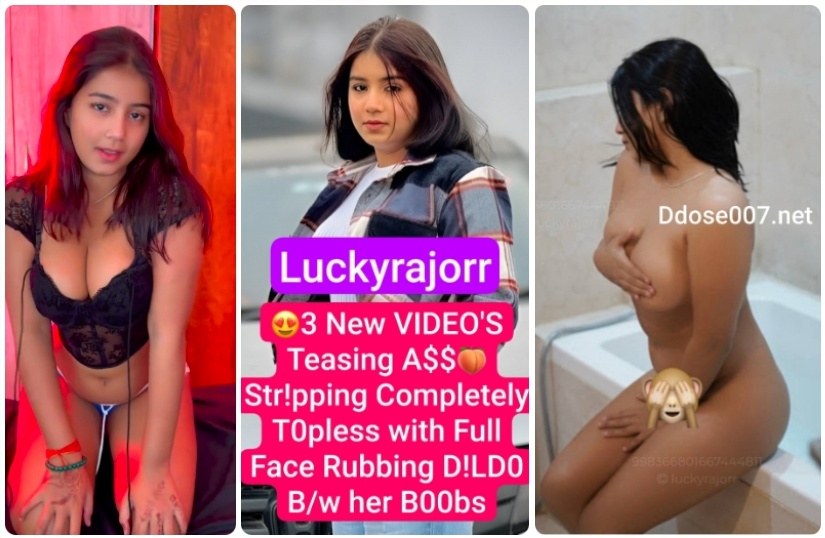 Lucky Rajor Nude 3 VIDEO’S MERGED Teasing ASS Stripping Completely Topless with Full Face Rubbing DILDO Between her Boobs
